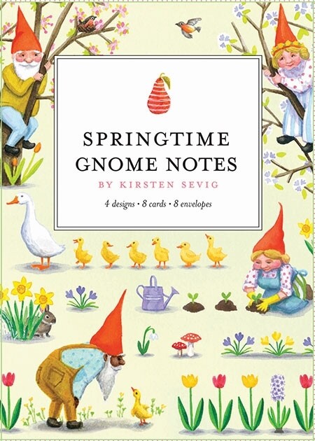 Springtime Gnome Notes Notecards Set, NEW