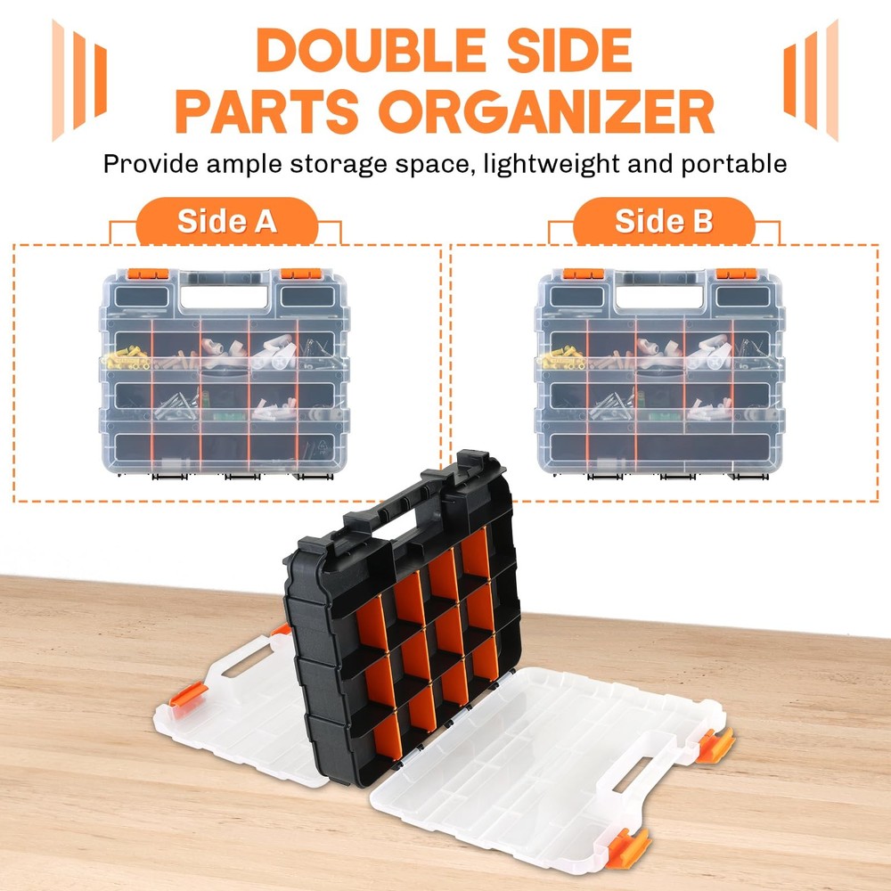 weyleity Small Parts Organizer | Storage Case Tools Box Organizer 34-Compartm...