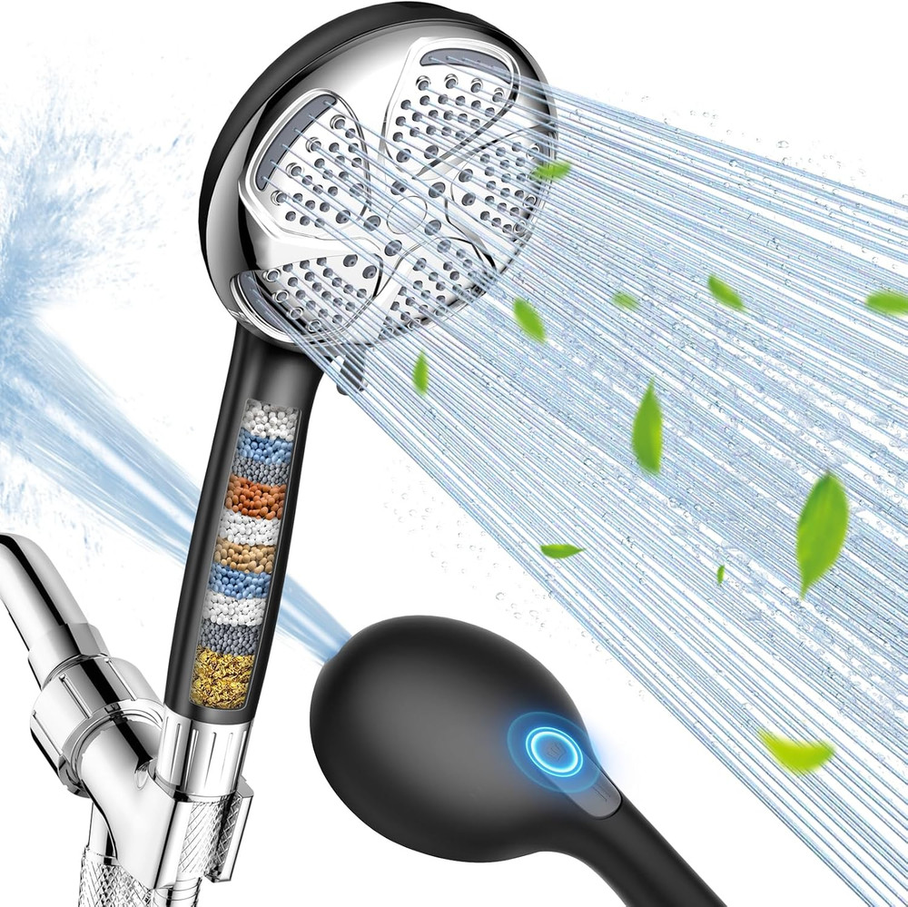 Filtered Shower Head with Handheld, High Pressure 7-Spray Showerhead with Filter