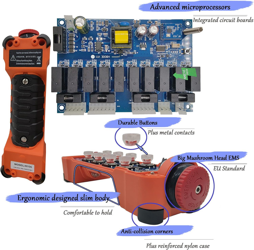 Crane Wireless Remote Control Industrial Hoist Overhead Bridge Crane Controller