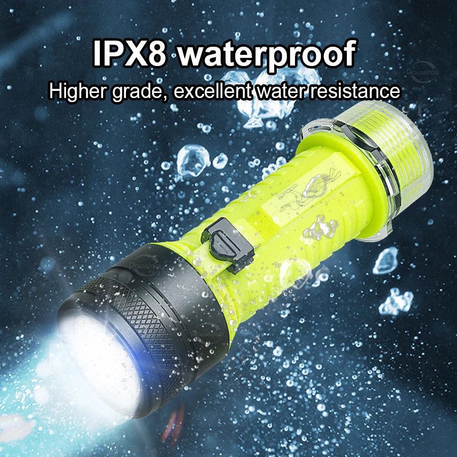 Powerful 90000LM LED Diving Flashlight Rechargeable Underwater Tactical Torch