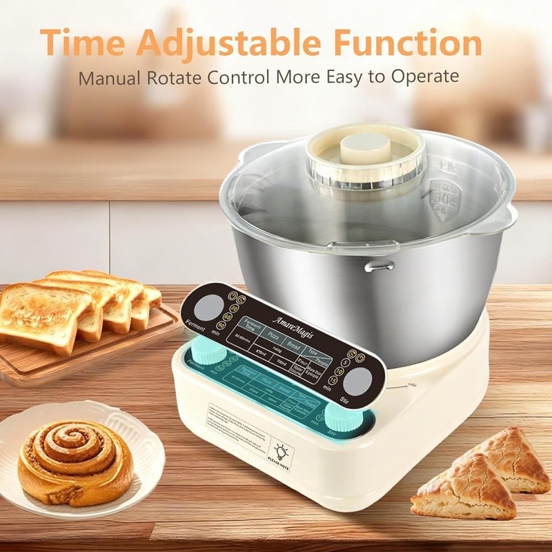 Automatic Dough Mixer W/ Fermentation Function Stainless Steel Kneader Machine
