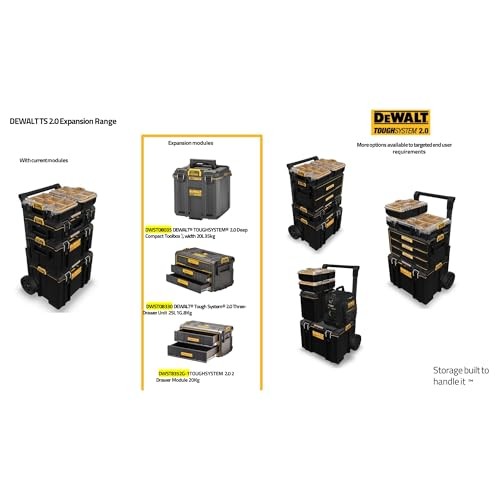 DEWALT TOUGHSYSTEM 2.0 Compact and Durable Deep Toolbox with Removable