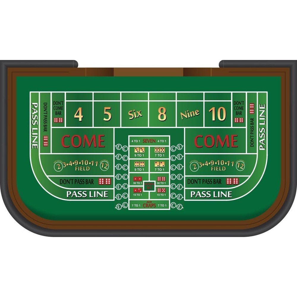 Craps Table Practice Layout Felt - Professional Quality Fabric - New