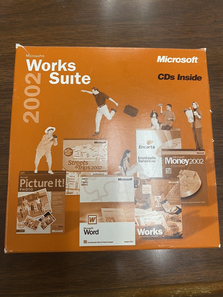 Microsoft Works Suite 2002 w/ Product Key (5-Disk Set)