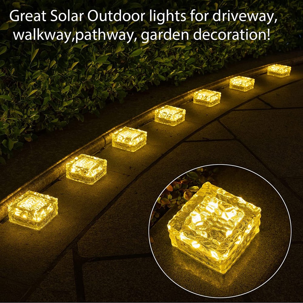 LED Solar Ice Cube Shaped Light For Patio Backyard Pathway Garden Decoration