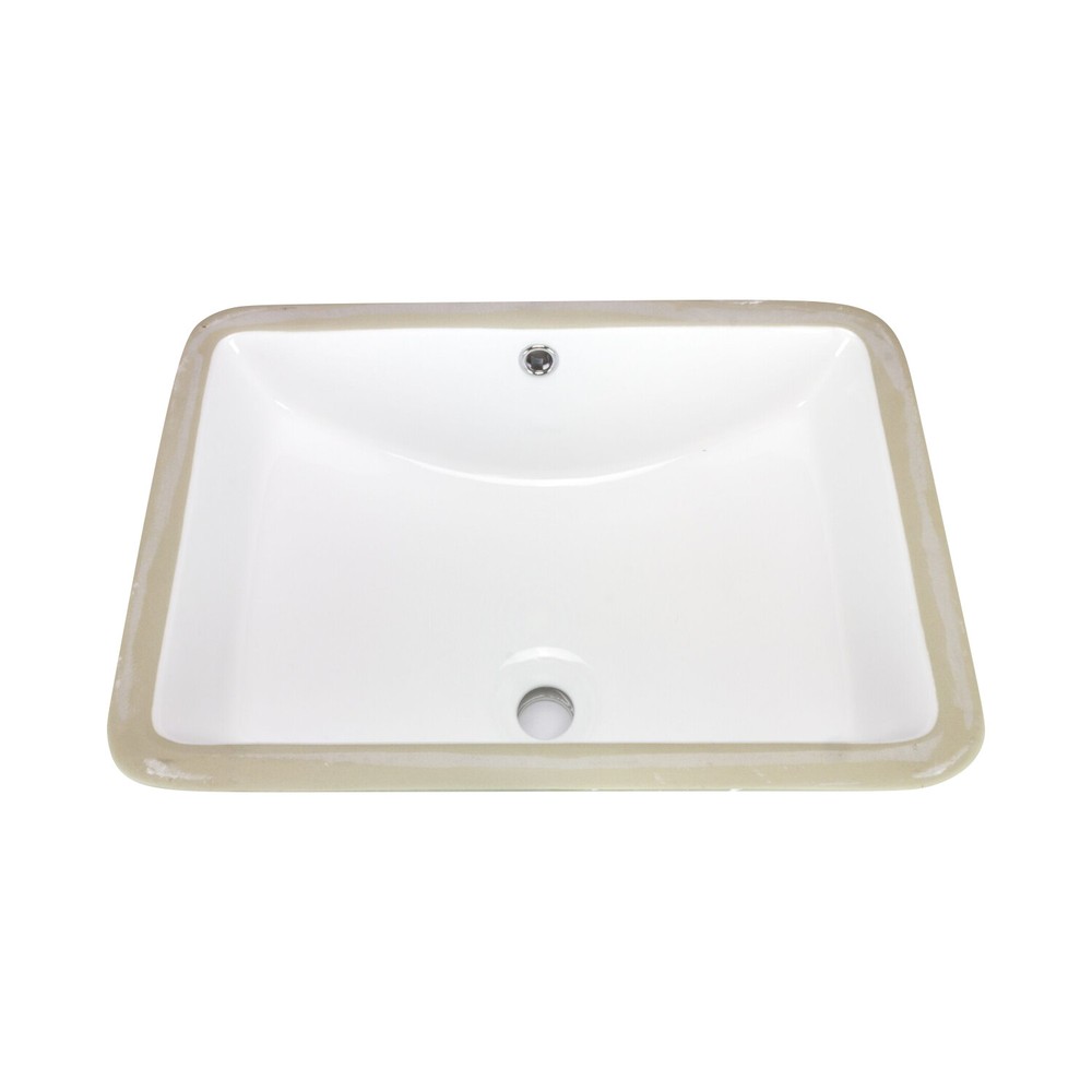 Trench Rectangular Undermount Bathroom Sink 20-7/8" X 14-5/8 X 8-3/8" White