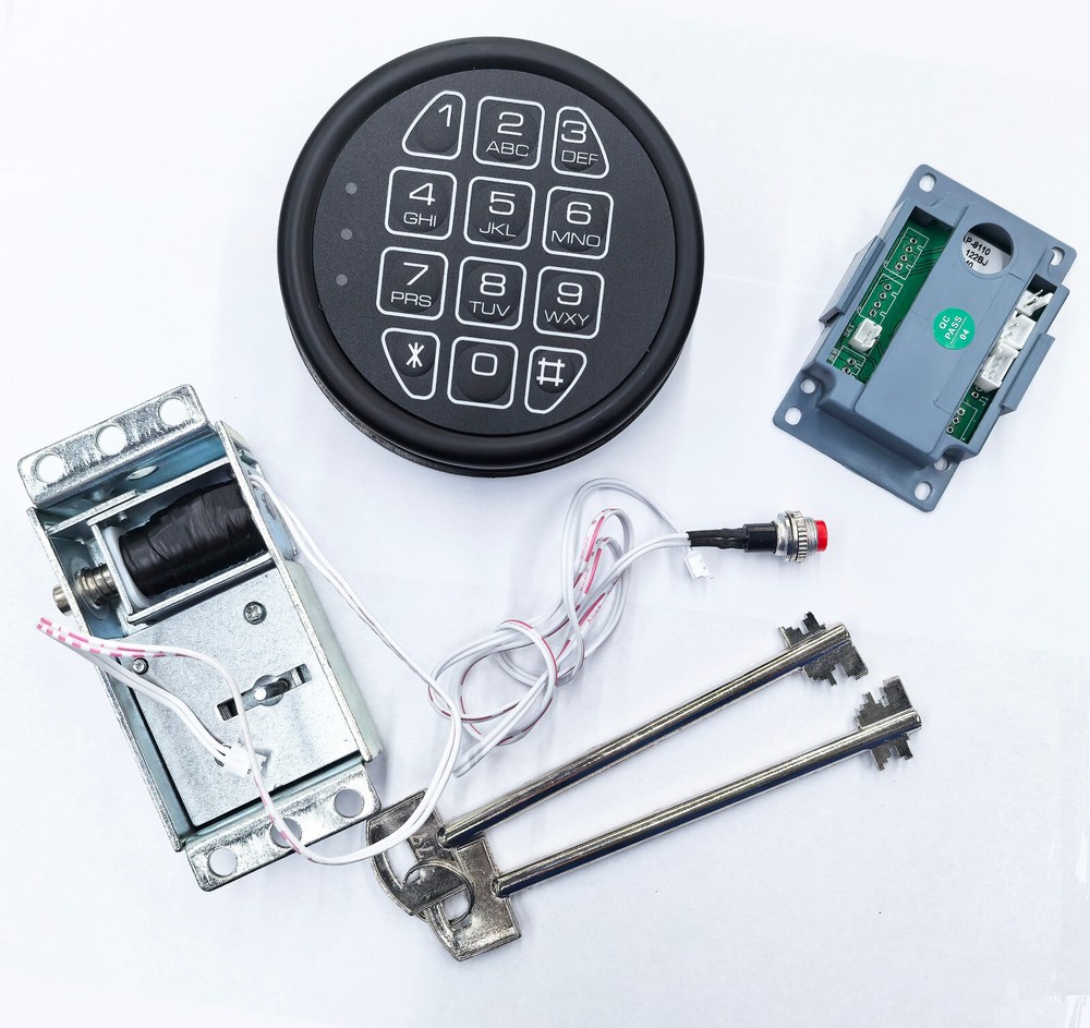 Gun Safe Replacement Lock Solenoid Lock 2 Keys Electronic Black Keypad Safe Lock