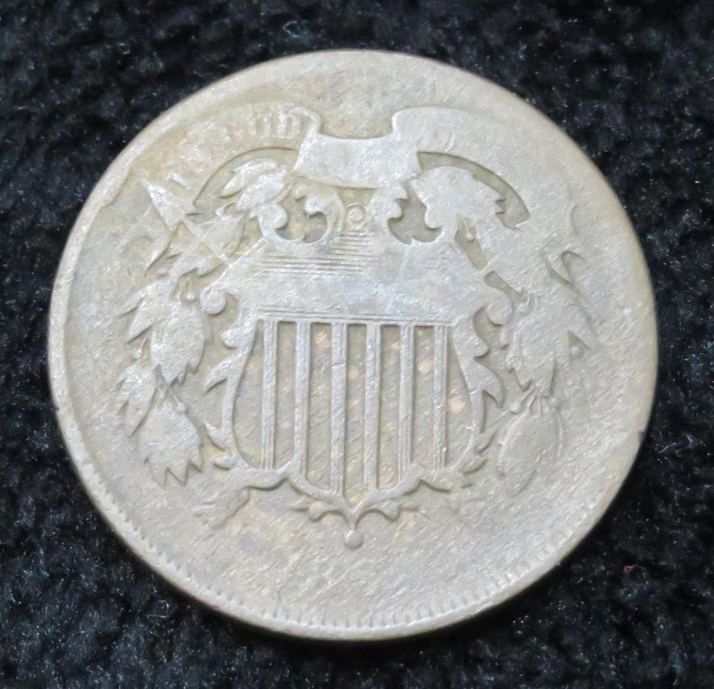 Dateless Two Cent Piece * Possibly Struck Through Grease * 5698