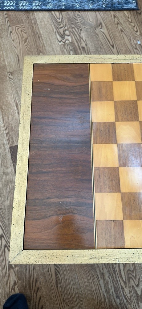 Vintage Chess Table Bronze with rolling feet