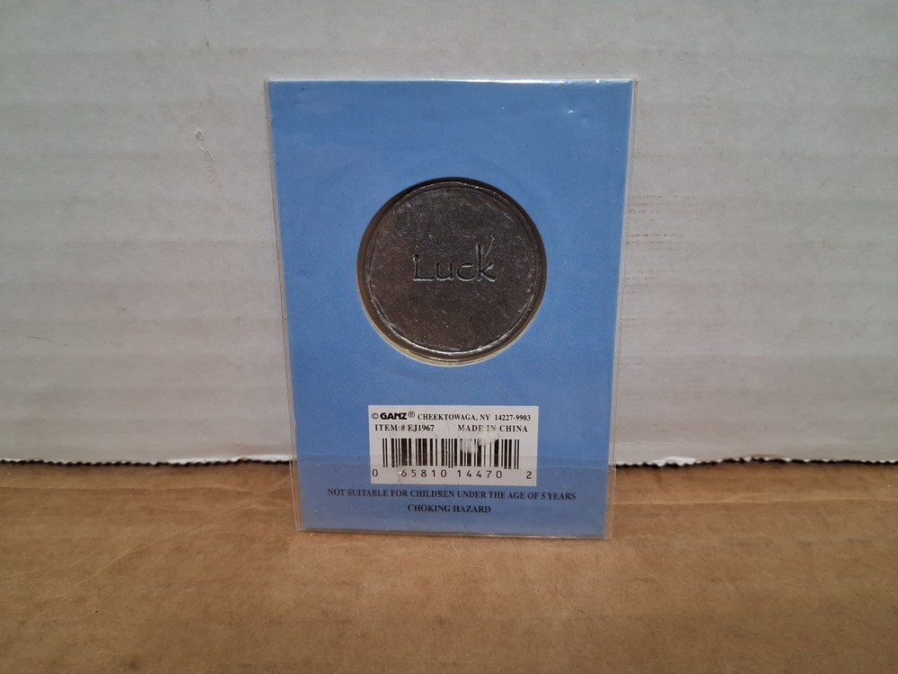 Ganz "Luck"Pocket Coin Inspirational Keepsake Token Silver Tone