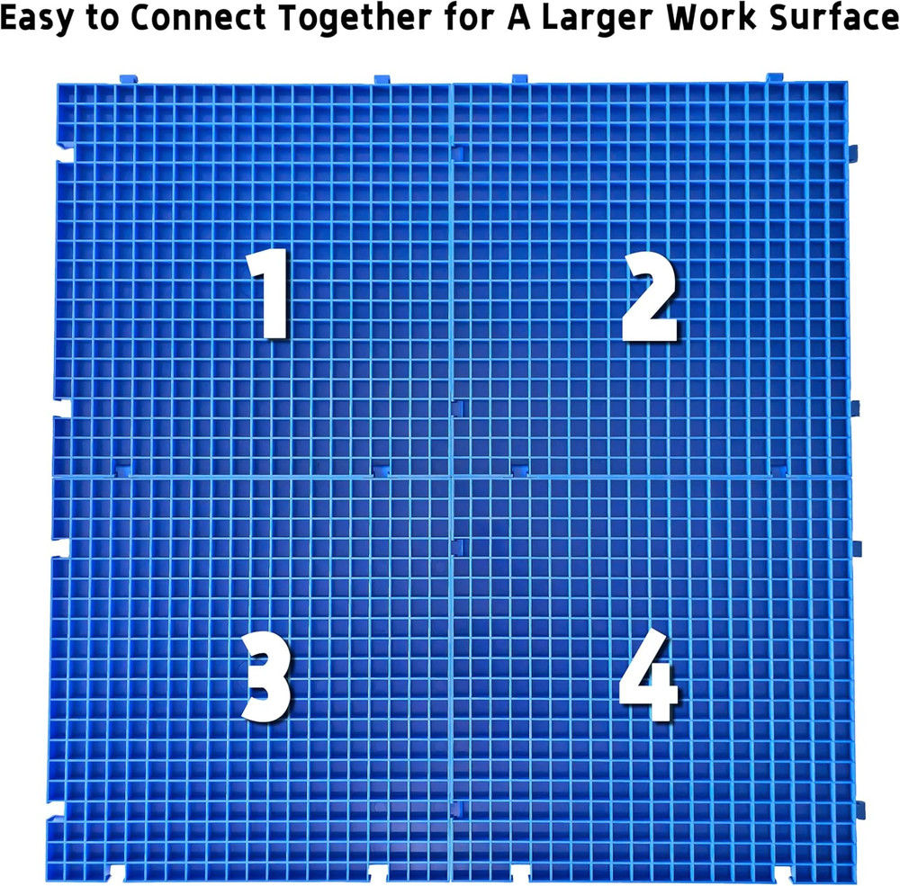 Stained Glass Cutting Mat, Solid Bottom Plastic Grid, Blue, 1 Pack