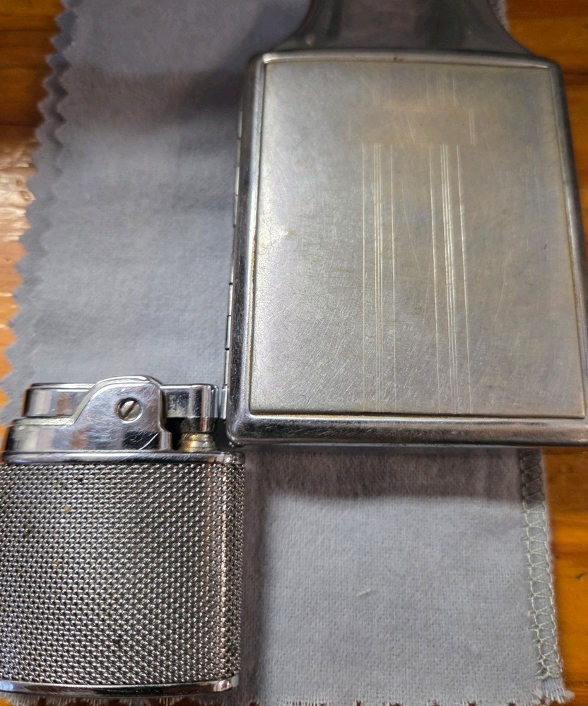 VINTAGE RONSON SPORT LIGHTER W/MESH 1950s & RONSON Cigarette Lighter Case Combo