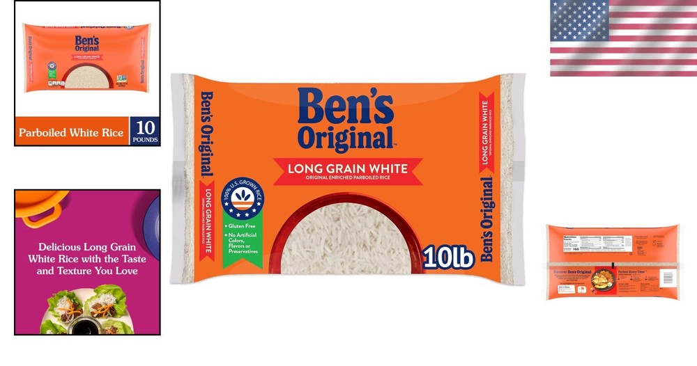 BEN'S Enriched Long Grain White Rice, Parboiled , 10 lb Bag