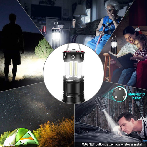 2 Pack Camping Lanterns Accessories USB Rechargeable and 2 Pack, 2 Red