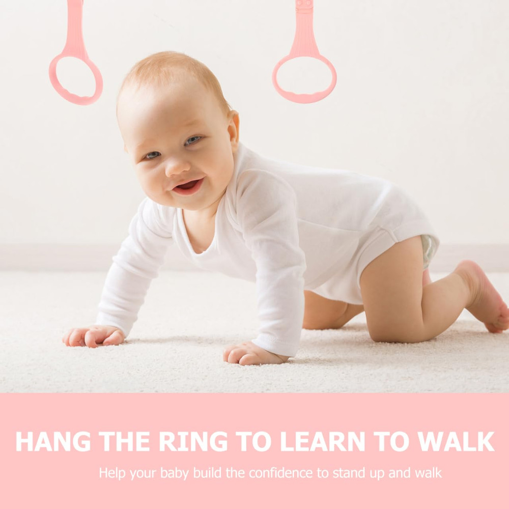 4Pcs Pull up Rings Standing Walker Crib Tool Ring Playpen Crib Hook Help Stand u