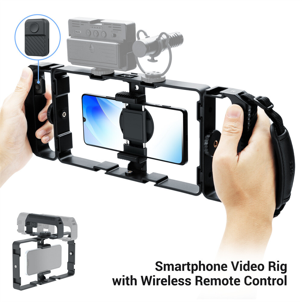 For iPhone Vlogging Kit Stabilizer Phone Video Camera Rig with Remote Control