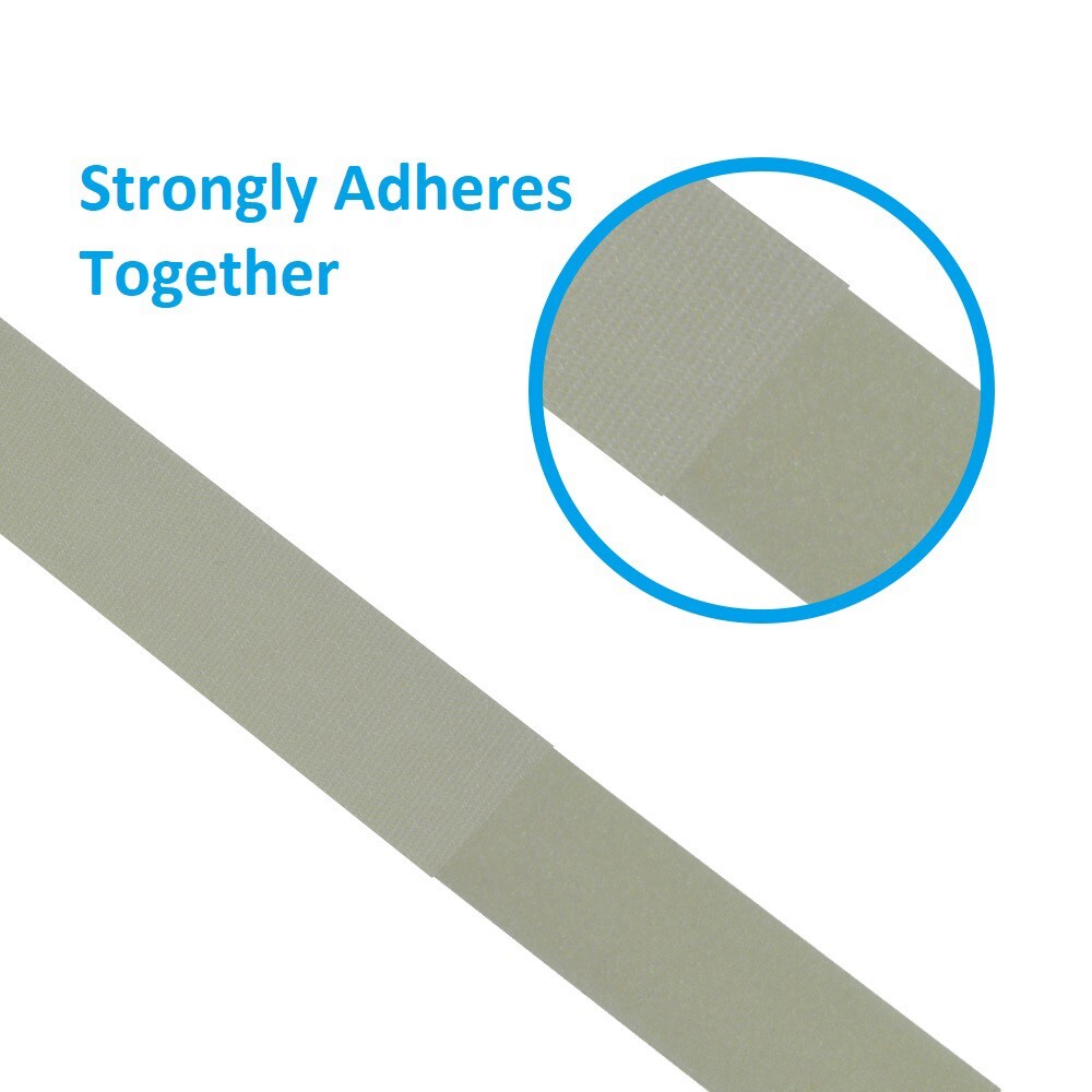 3 Pcs 50FT Roll Reusable Hook Loop Self Attaching Cable Tie Fastening Tape Gray