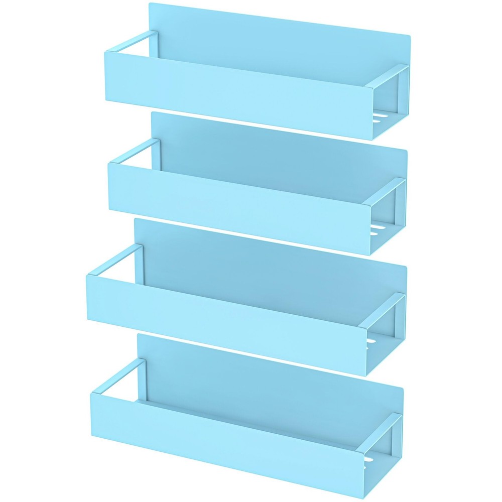 HuggieGems 4 Pack Magnetic Spice Storage Rack Organizer for 4 Pack, Blue