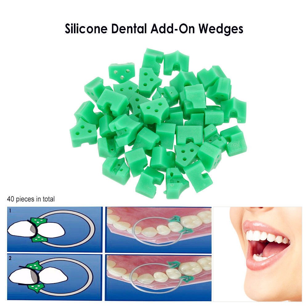 40Pcs Dental Rubber Elastic Sectional Contoured Matrices Matrix Ring Delta Ledge