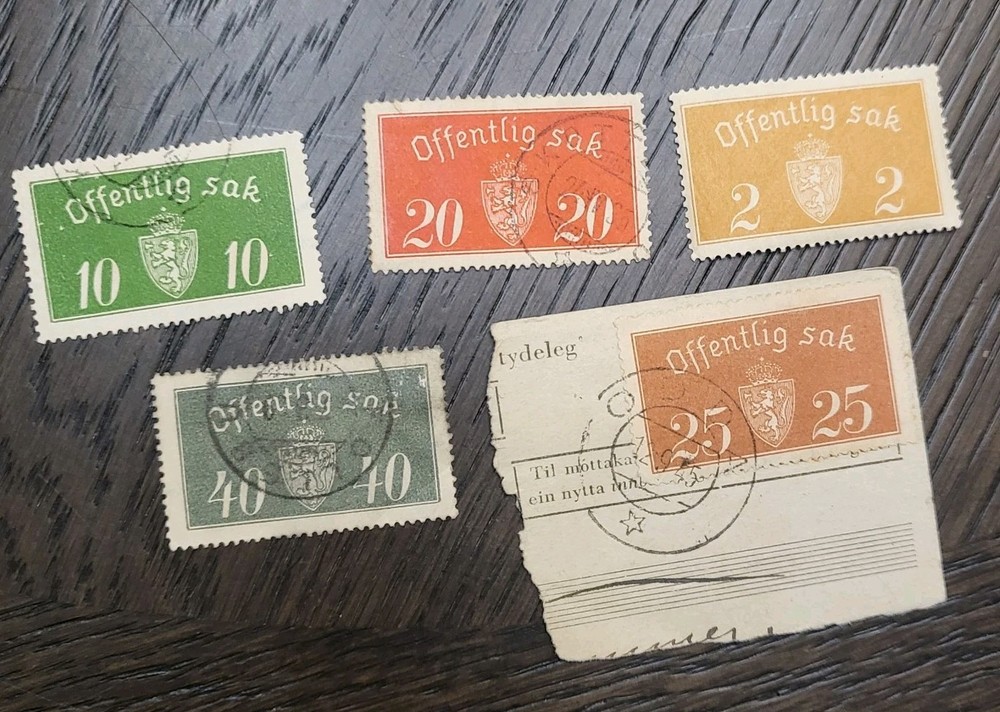 NORWAY - Offentlig Sak OFFICIALS (OFFSET PRINTED) - PARTIAL SET 1933 - 1935