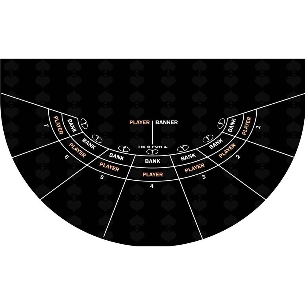 Casino Mini Baccarat Layout Felt - Black
