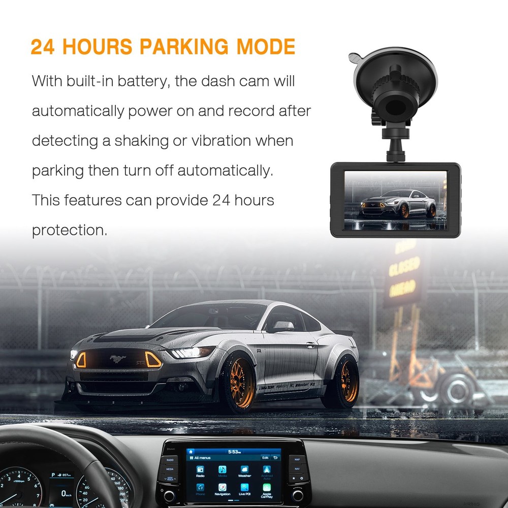 TOGUARD 4K Dash Cam Front Dash Camera Night Vision G-Sensor Video Recorder