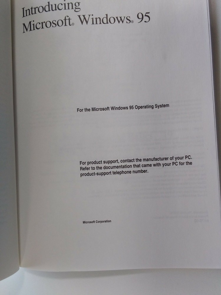 MICROSOFT Introducing Windows 95 Guide Original OEM 1995 Manual Book