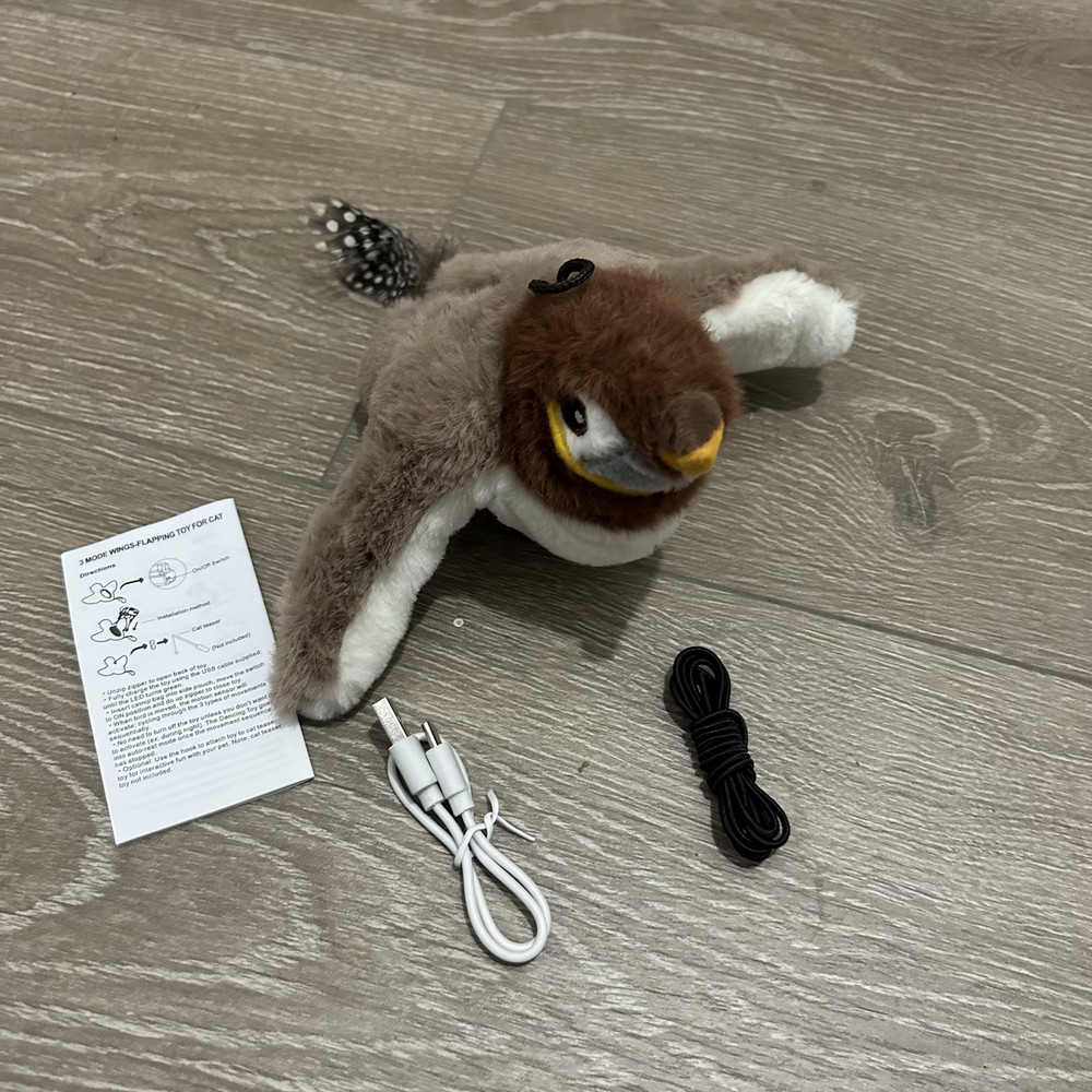 USB Interactive Flying Bird Cat Toys Electronic Pet Simulation Sparrow Toy US