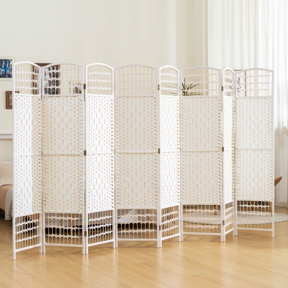 HOMCOM 4 Panel Folding Room Divider Privacy Screen Panel White 5.6 Ft