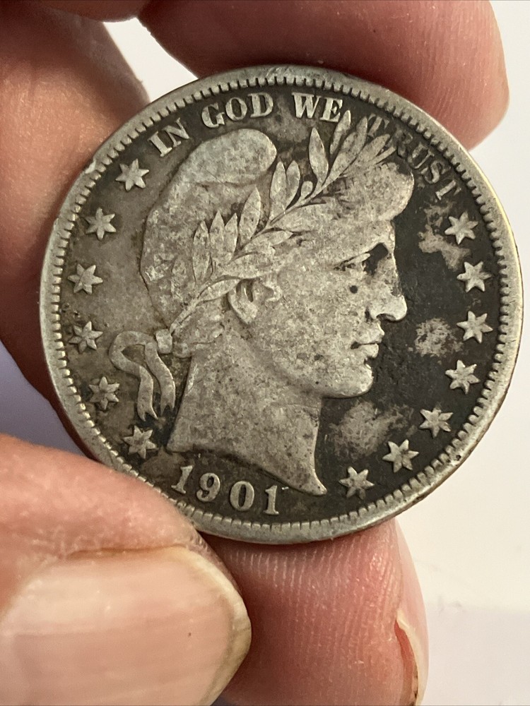 1901 s barber half dollar Vg Plus