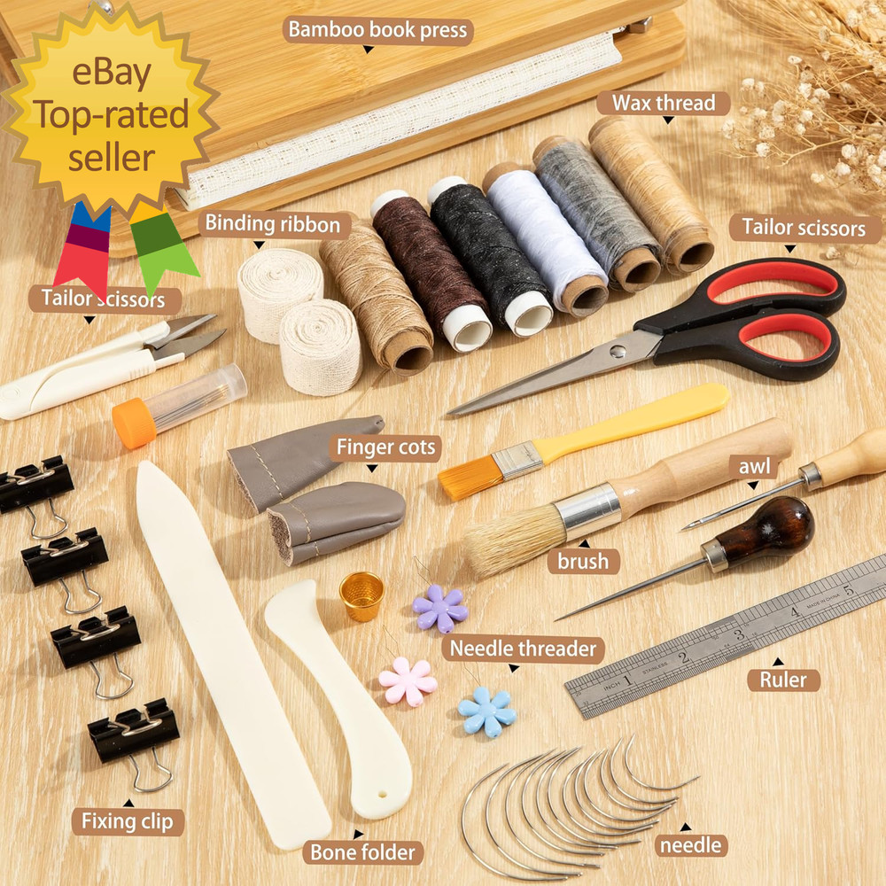 50 Pcs Book Binding Kits Beginners Complete DIY Kit with Tools & Instructions