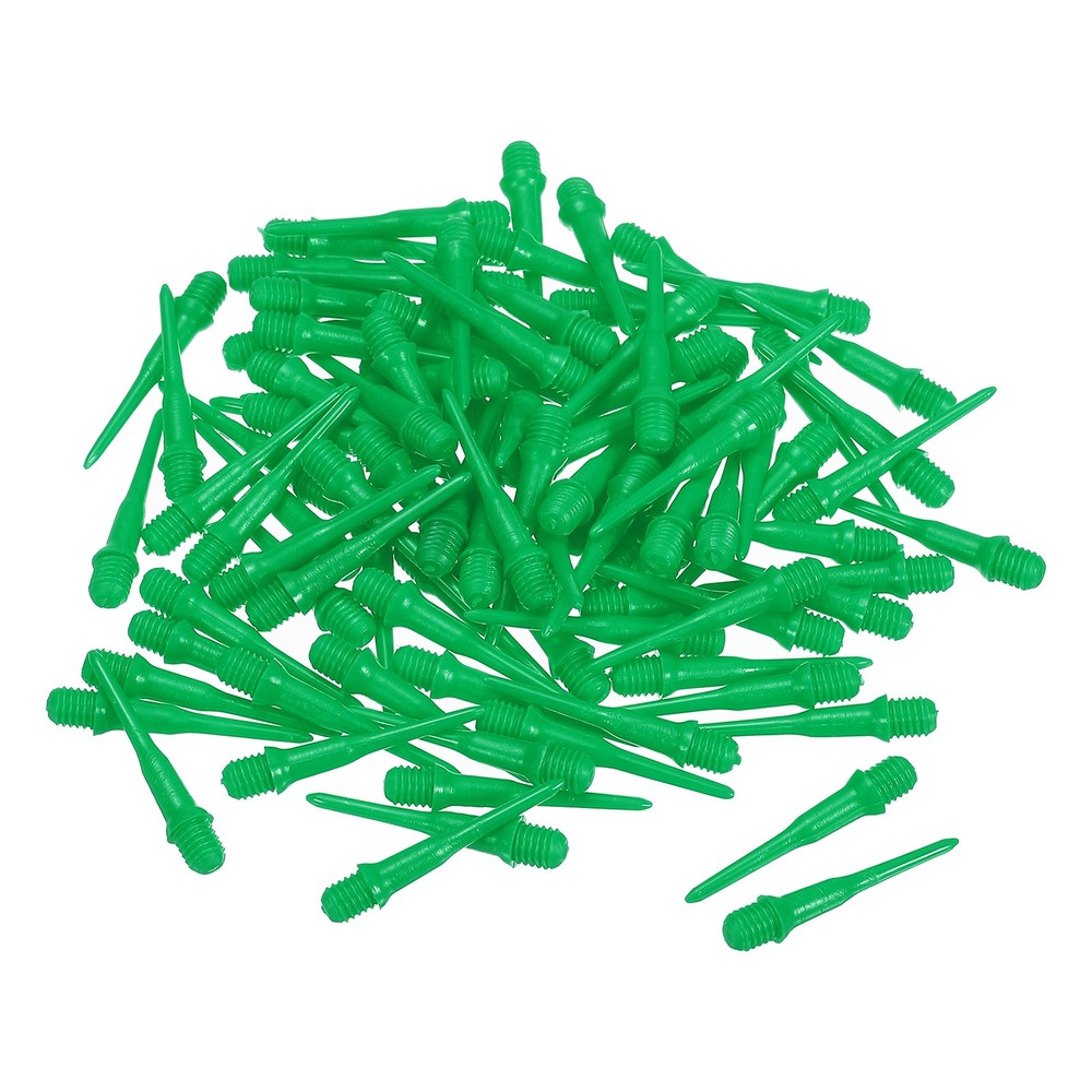 100Pcs Plastic Dart Tips,Game 2BA Thread Soft Darts Tips Green