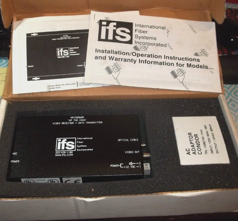 IFS VR1505WDM VIDEO RECEIVER + DATA TRANSMITTER  (888)