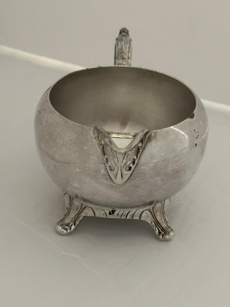 Vintage WM ROGERS Footed Creamer Silver Plate