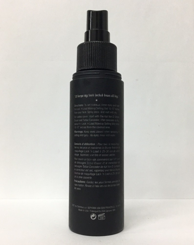 Kat Von D Lock ‘N Load Makeup Setting Mist - 3.4oz - As Pictured & No Cap