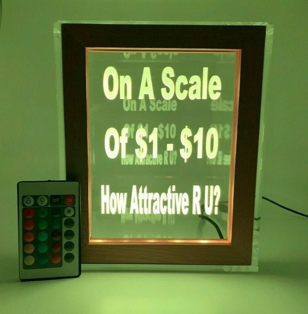 Personalized Tip Box Raffle Fund Raiser Donation Jar Engraved Light Changing LED
