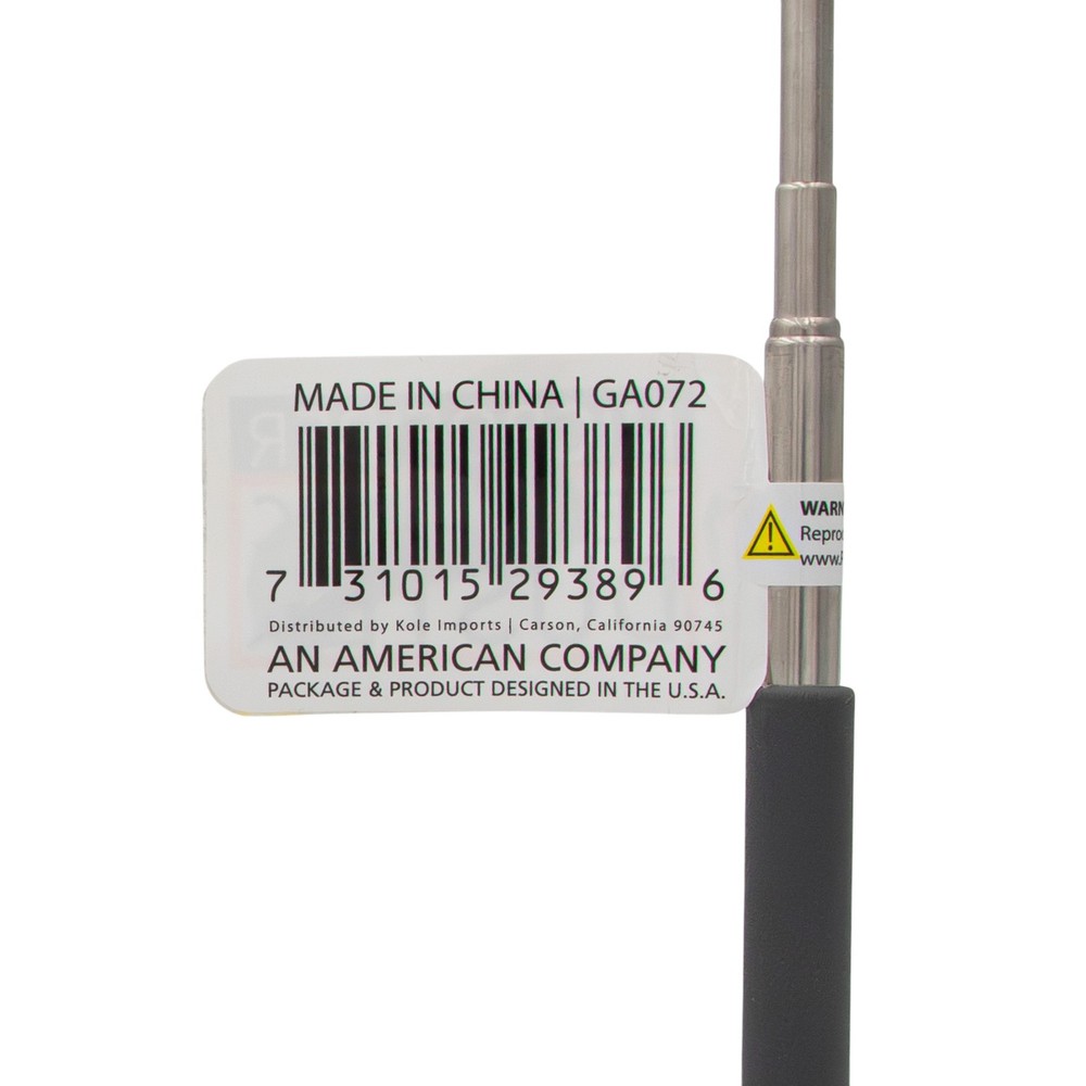 Microfiber Telescopic Duster Adjustable 6"-25" Handle in Grey/Orange, 4 Pack