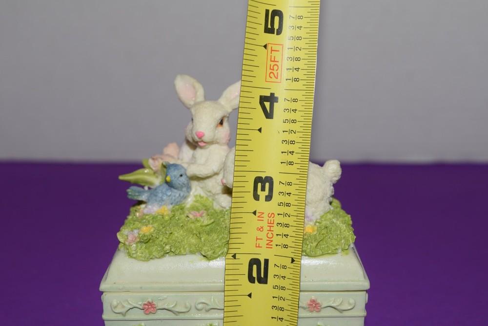 NEW - RABBIT TRINKET BOX - BEAUTIFUL!