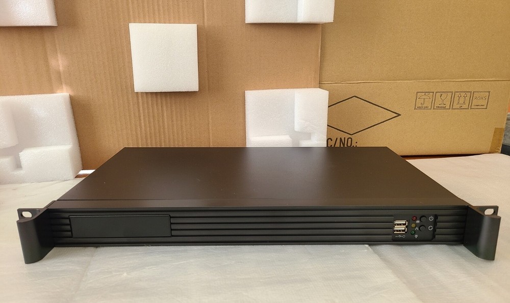 Compact 1U Rackmount Mini-ITX Server Chassis Black with 220W PSU Kit