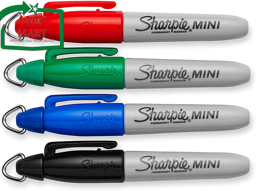 Sharpie Mini Permanent Markers, Fine Point, Assorted Colors, 4 Count