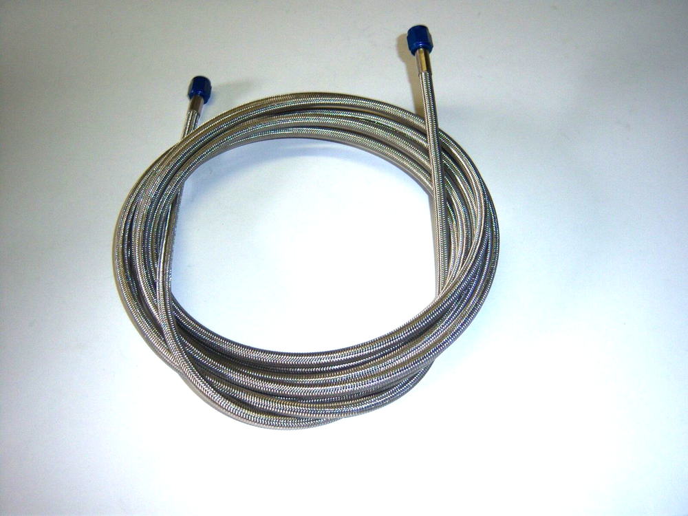 4AN 15ft NITROUS OXIDE STAINLESS BRAIDED LINE BLUE ENDS
