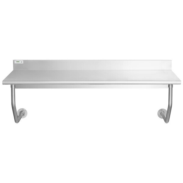 30"W x 72"L Stainless Steel Restaurant Wall Mounted Work Table With Backsplash