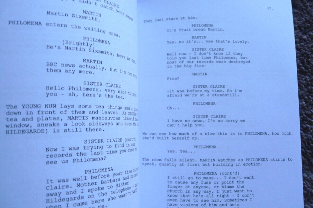 Based on True Story PHILOMENA Script Book FYC For Your Consideration SCREENPLAY