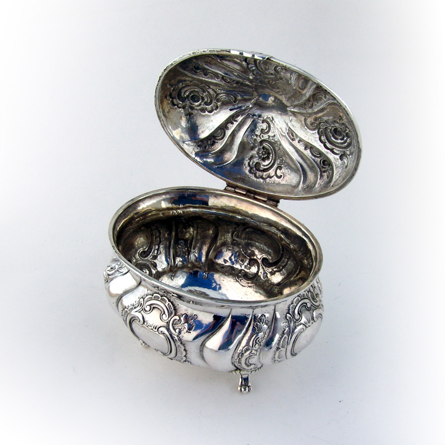 Ornate Box 830 Silver Swedish Import Marks 1890s No Mono