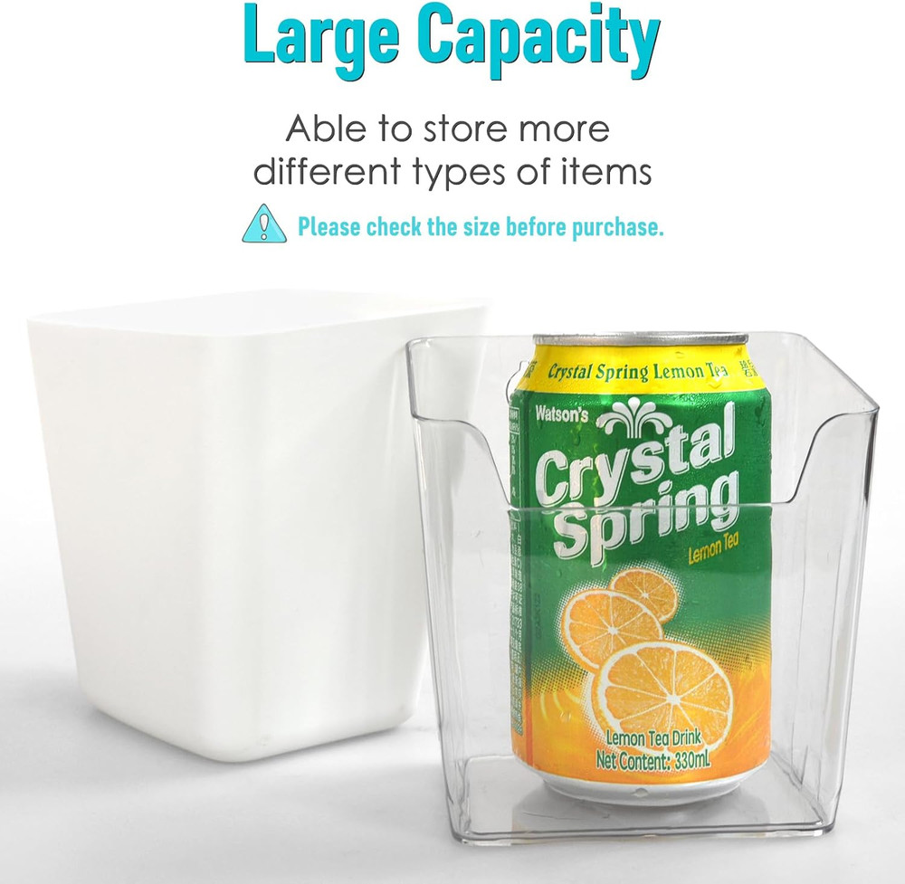 G.CORE Large Pegboard Cups Peg Board Storage Bin 6 Pack with Hooks, Square Box S