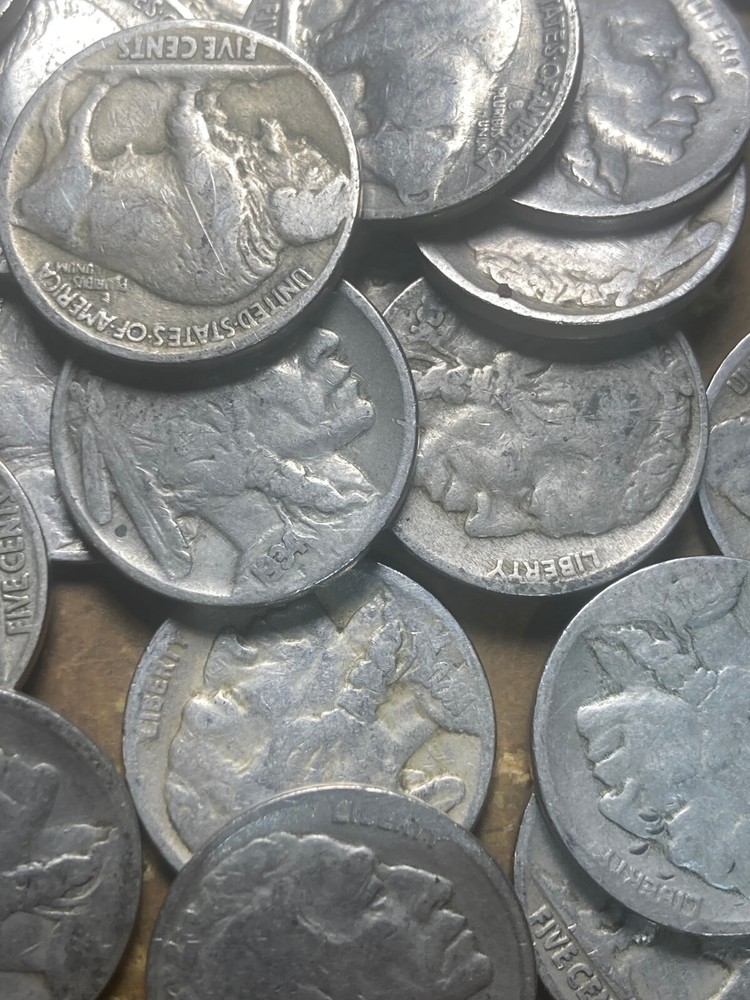BUFFALO NICKEL ROLL (40 COINS), "PARTIAL DATES" MIXED DATES