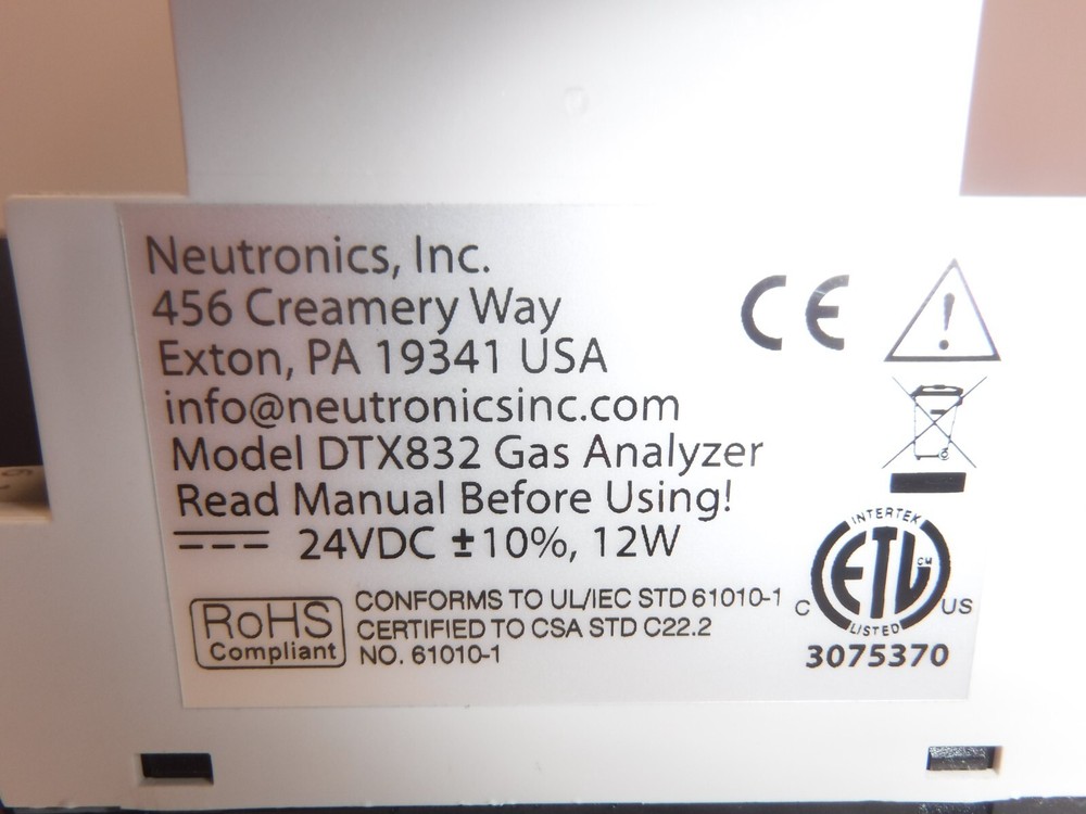 Neutronics DTX 832 Gas Analyzer