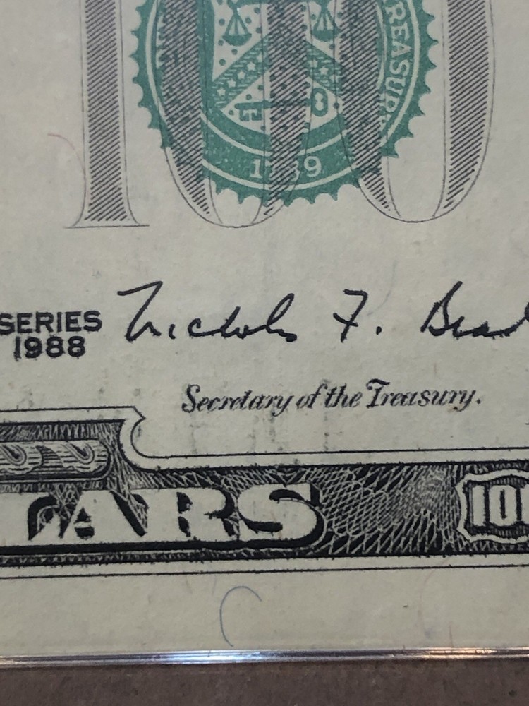 Older 1988 $100 Dollar Offset print Error circulatedNote