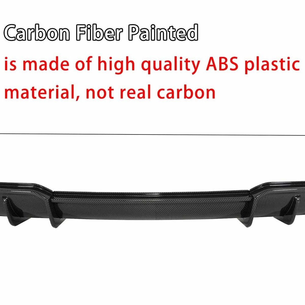 Rear Bumper Diffuser Tesla Model 3 2017-2023 Carbon Fiber Painted